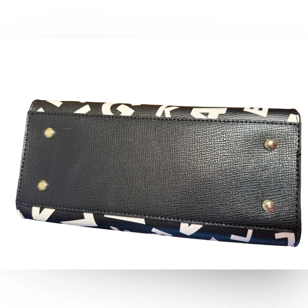 Karl Lagerfeld Paris NWT Multicolored Maybelle Graphic Logo Patch Satchel (P216) - Picture 5 of 14